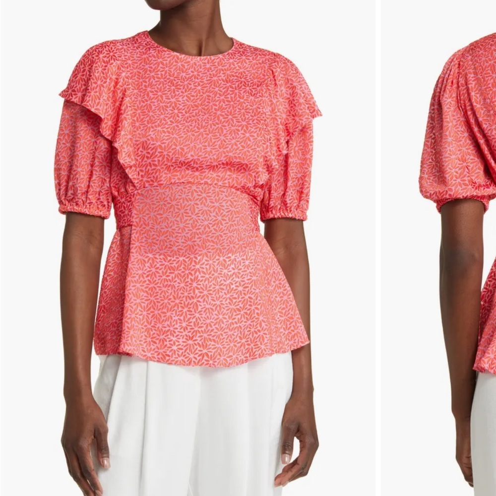 Ted Baker Devonna Floral Ruffle Detail Top